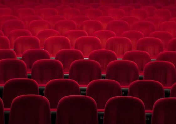 red padded theater chairs